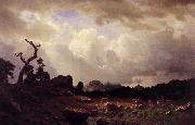 Albert Bierstadt Thunderstorm in the Rocky Mountains painting